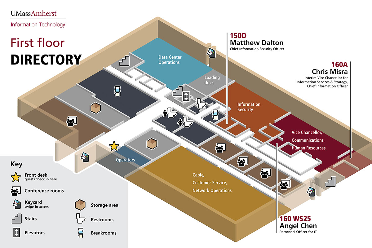 3d isometric map of the building - a visual directory