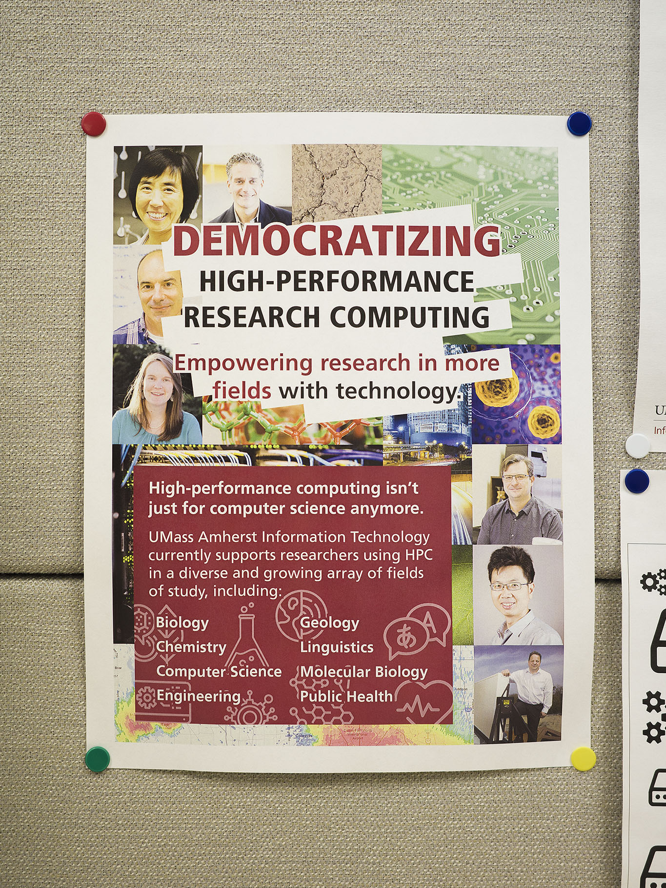 Printed copy of the poster on a wall